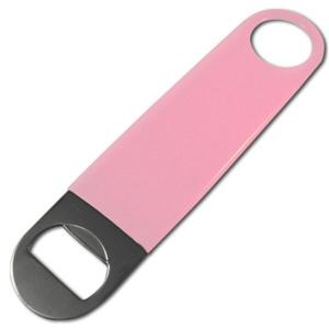 Wholesale Cheap Personalized Promotion Gift Long Flat Stainless Steel Bar Blade Speed Beer Bottle Opener with Pink Vinyl Coating from china suppliers
