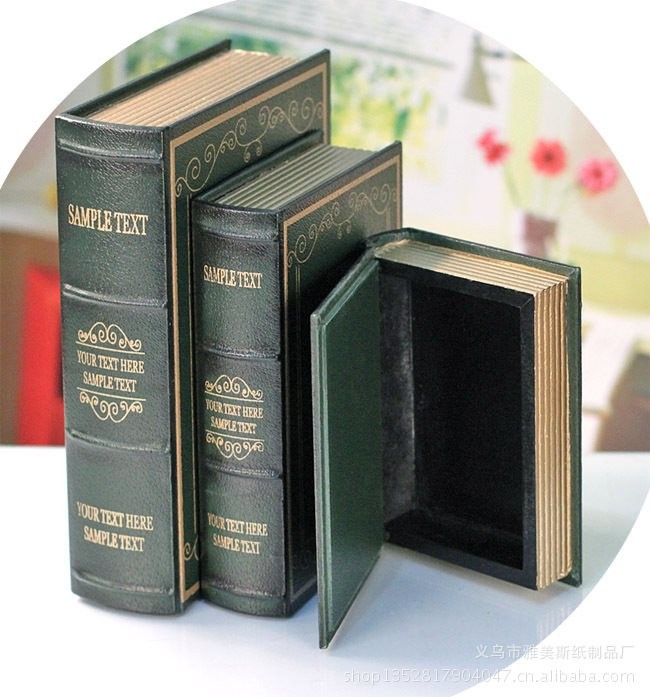 Square False Book Shaped Storage Box Gift Corrugated Cardboard ODM