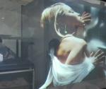 170 Degree transparent rear projection film For Glass Outdoor Projector Screen