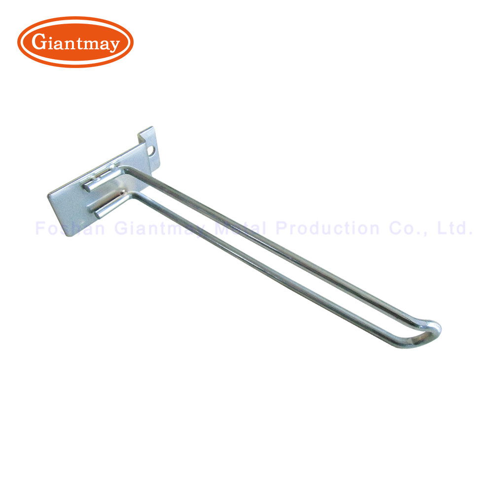 Supermarket Slatwall Display Hook Double Euro Slat Wall Accessories