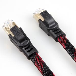 Wholesale Cat8 Stable Nylon Braided Ethernet Cable Red Black Anti Interference from china suppliers