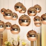 Silver gold copper Color Glass Globe Pendant Light for indoor home Kitchen
