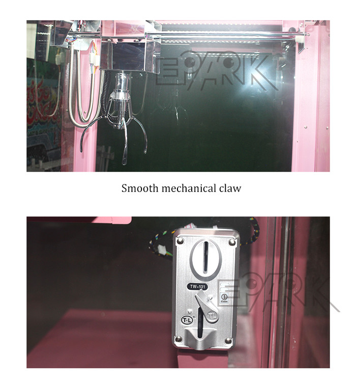 CE Soft Toy Metal Coin Operated Crane Machine For Supermarket