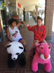 Hansel 2017 child animal large horse toy ride on furry animal for outdoor park