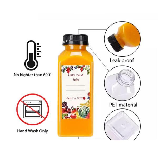 Customized Empty Plastic Juice Bottles 250ml 2oz