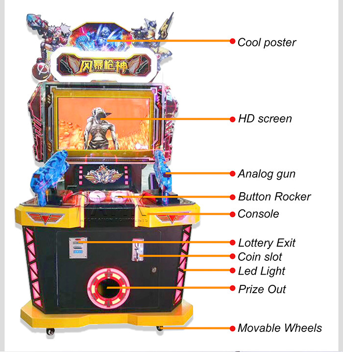 Frozen Heroes Electric Shooting Arcade Machines For Kids CE Certificate 60W