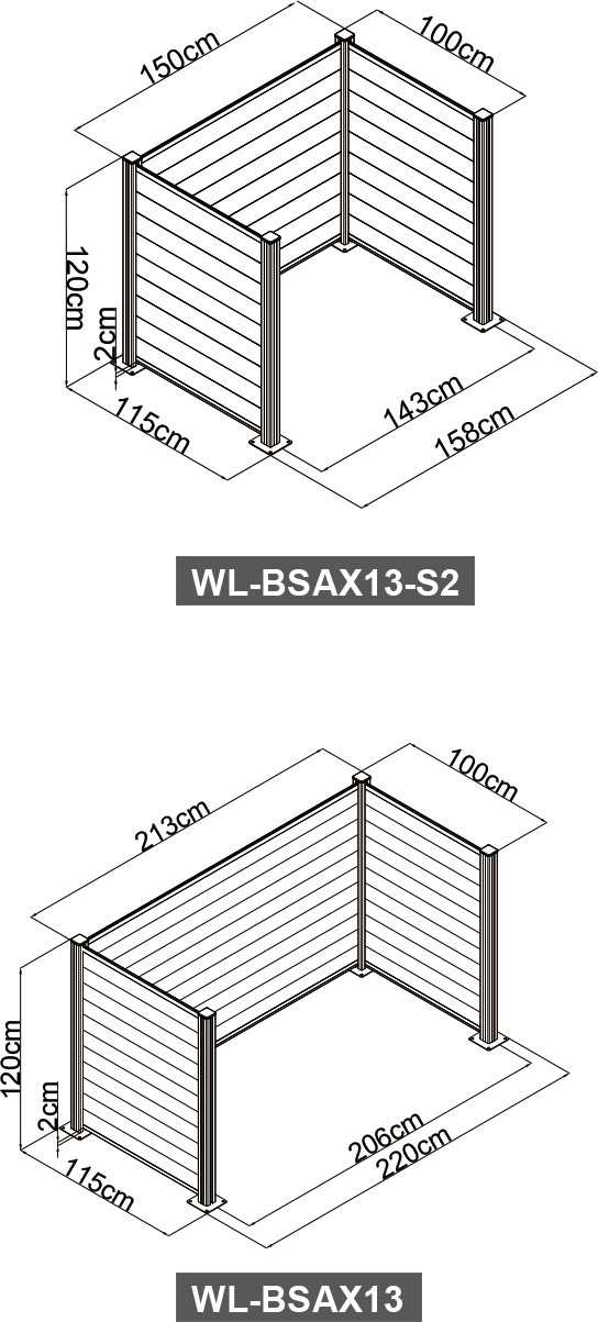 quickly assembly Aluminium Garden Panels Anthracite RAL7016