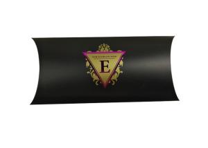 Wholesale Custom Black Paper Pillow Box Packaging With Hot Stamping Purple Logo from china suppliers