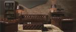 Oversized Top Grain Leather Sofa , Modern 3 Seater Leather Sofa Brown Long