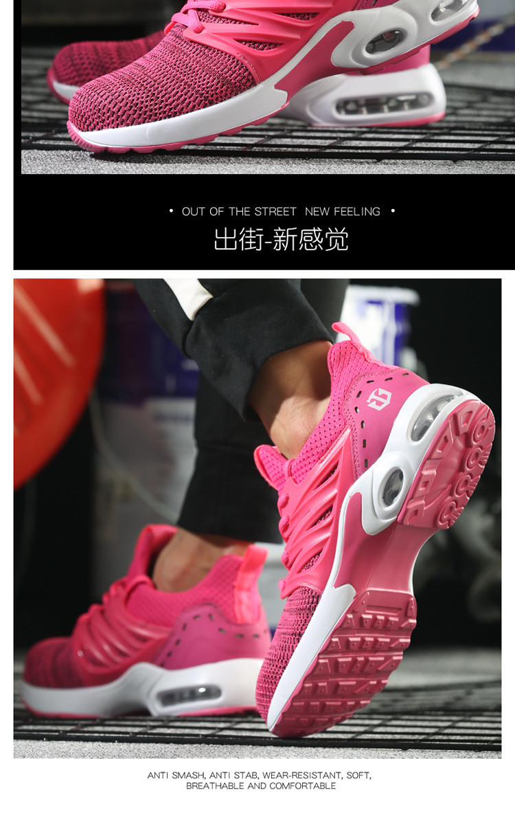 Flying Knit Unisex Work Air Cushion Sole Industrial Safety Shoes