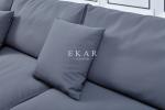 Modern Living Room Furniture Metal Legs Leather Sofa AW-1815