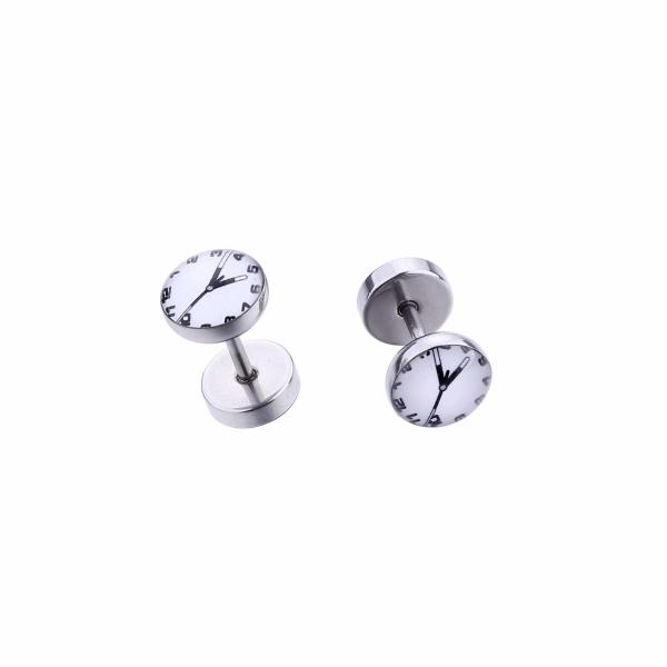 Wholesale Stainless Steel Clock Logo Fake Ear Piercing,Cheater Ear Piercing