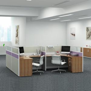 Wholesale 4 Staff Office Workstation Desks Customized ODM Wooden Computer Workstation from china suppliers