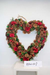 Wholesale Wholesale Artificial Christmas Door Decoration Supplies Nature Pine Cone Large Christmas Wreath Garland Decor from china suppliers