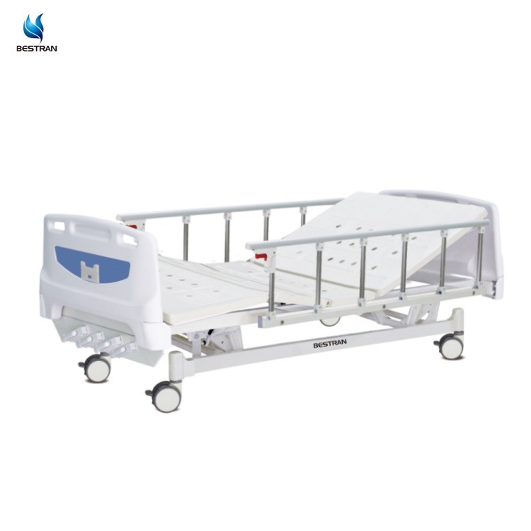 Low Maintenance Manual Adjustable Hospital Bed 5 Function 4 Crank Patient Care Bed