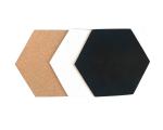 3 Pack Hexagon Cork Board Wall Tiles Durability White And Black
