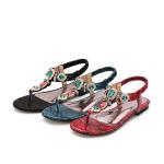 BS097 plus size women's shoes retro bohemian rhinestone sandals summer new