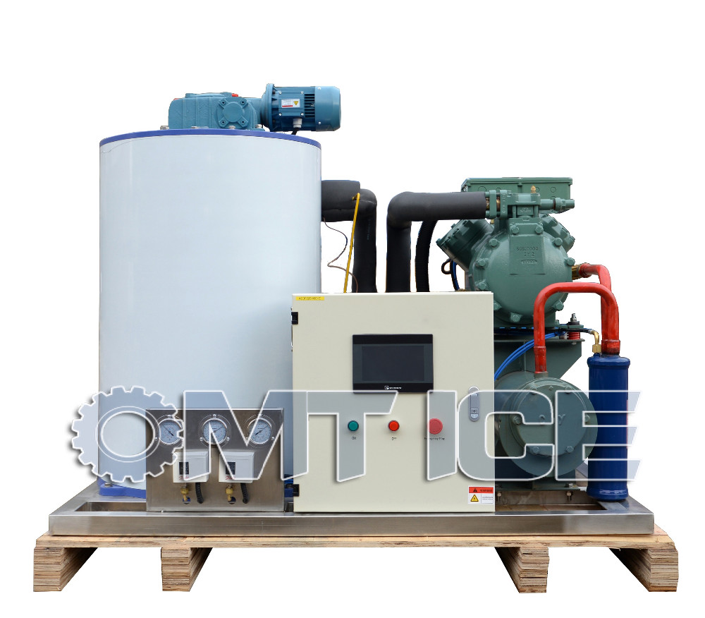1000kg Capacity Flake Ice Maker Machine Stainless Steel 316 18HP Compressor