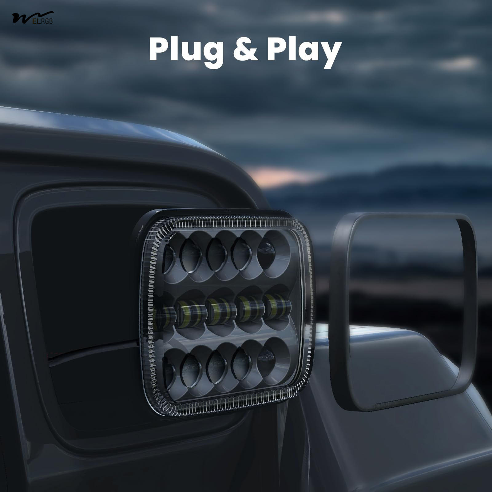 110W 5x7 LED Headlights 7x6 Headlight Hi/Low Sealed Beam Driving Lights Manufacturing