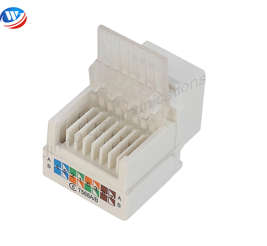 Gold Plating Cat5e RJ45 Keystone Jack ABS Plastic Punch Down