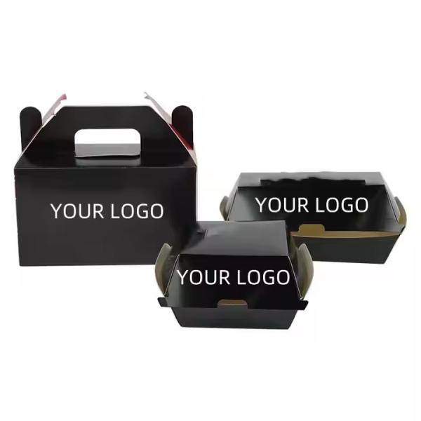 Custom Logo Disposable Packaging Boxes for Hamburger Fries Chicken ISO9001