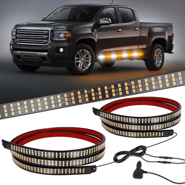 Emergency Strobe Light Strips Running Board Safety Warning Flashing Light Amber
