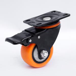 Wholesale Diameter 75mm Industrial Furniture Trolley Orange Single Bearing Castor Wheel with Tire Mark from china suppliers