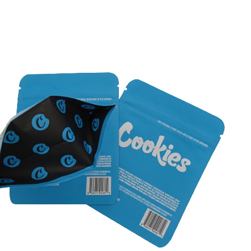 Blue 50g Mylar Stand Up Bags Zipper Gravure Printing For Candy weed