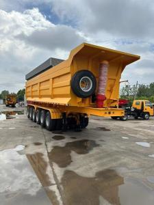 Wholesale 4 Axle Rear Dump Semi Trailer Made of Durable Steel and Wabco Relay Valve for Dumping from china suppliers