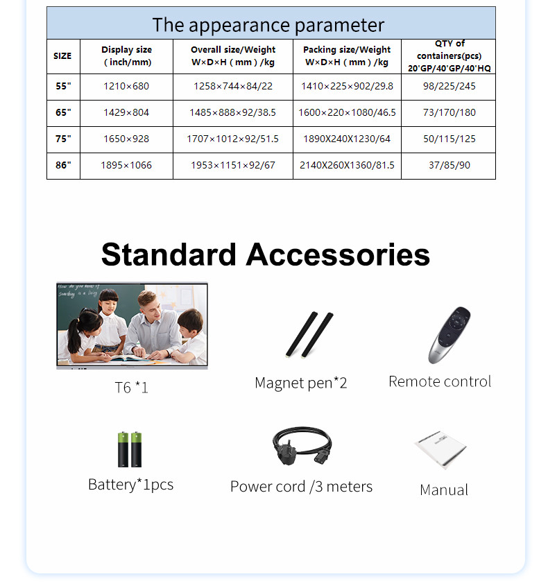 Education Touch Screen Interactive Whiteboard Conference Interactive Flat Panel