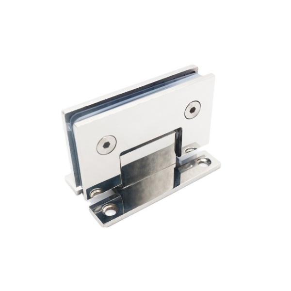 90 Degree Glass to Wall Shower Door Hinge in Satin Steel Hardware for Bathroom