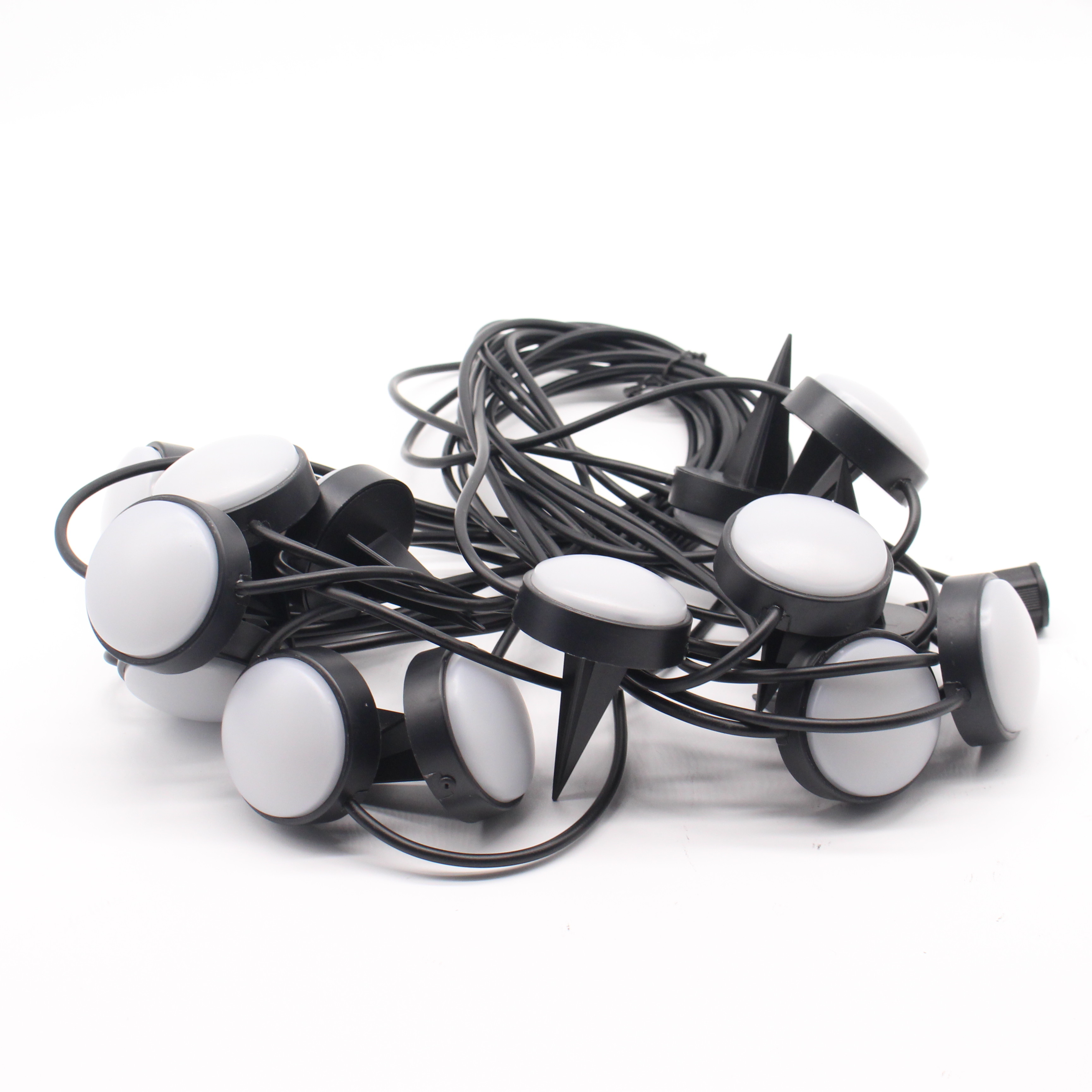 Tuya APP RGBIC Outdoor Lawn Lights Strings Plug 15 Bulbs Wifi