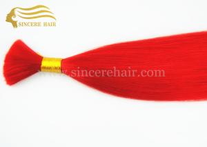 Wholesale 22&quot; RED Remy Human Hair Bulk for sale - Hot Seller 22&quot; Straight Red Colour Real Remy Human Hair Bulk Extensions For Sale from china suppliers