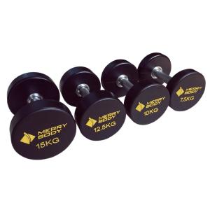 Wholesale PU Weight Lifting Dumbbell 50kgs Rubber Round Dumbbell Customized Logo from china suppliers