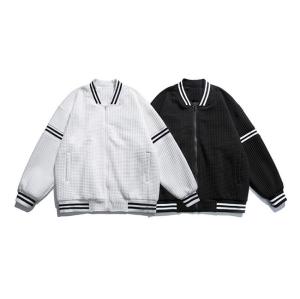 Wholesale Fashion Spring Waffle Embroidered Baseball Jacket Men And Women Street Loose Matching Jackets from china suppliers