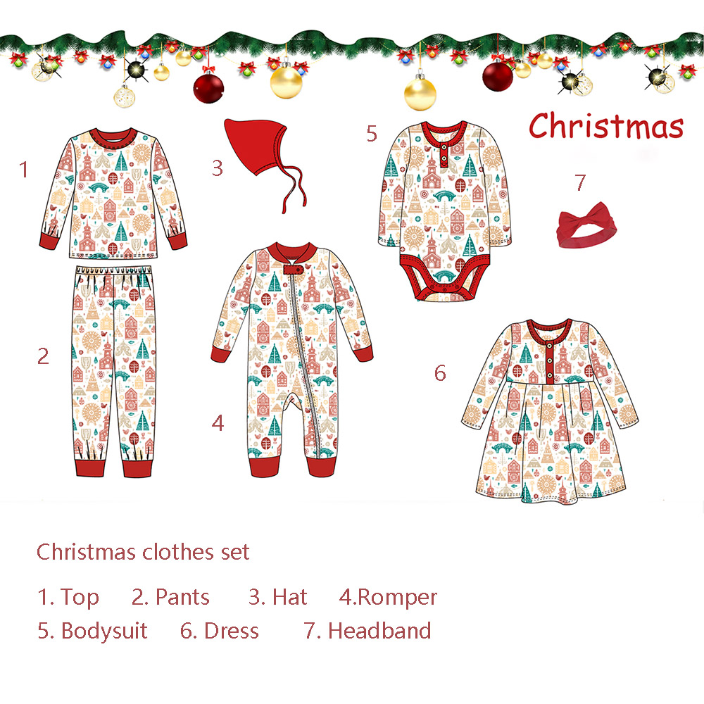 Cotton baby winter clothes christmas onesie baby jumpsuit 7pcs romper bodysuit