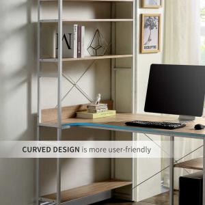 Wholesale 28.74&quot; height Home Office Writing Table With Shelves Oak Color from china suppliers