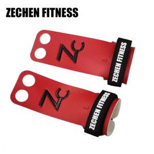 Wholesale Weight lifting gymnastics hand protect carbon leather 2 hole crossfit hand grips from china suppliers