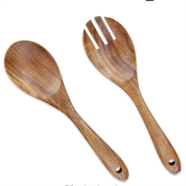 Handmade 26CM Kitchen Wooden Utensils / Acacia Wood Salad Servers