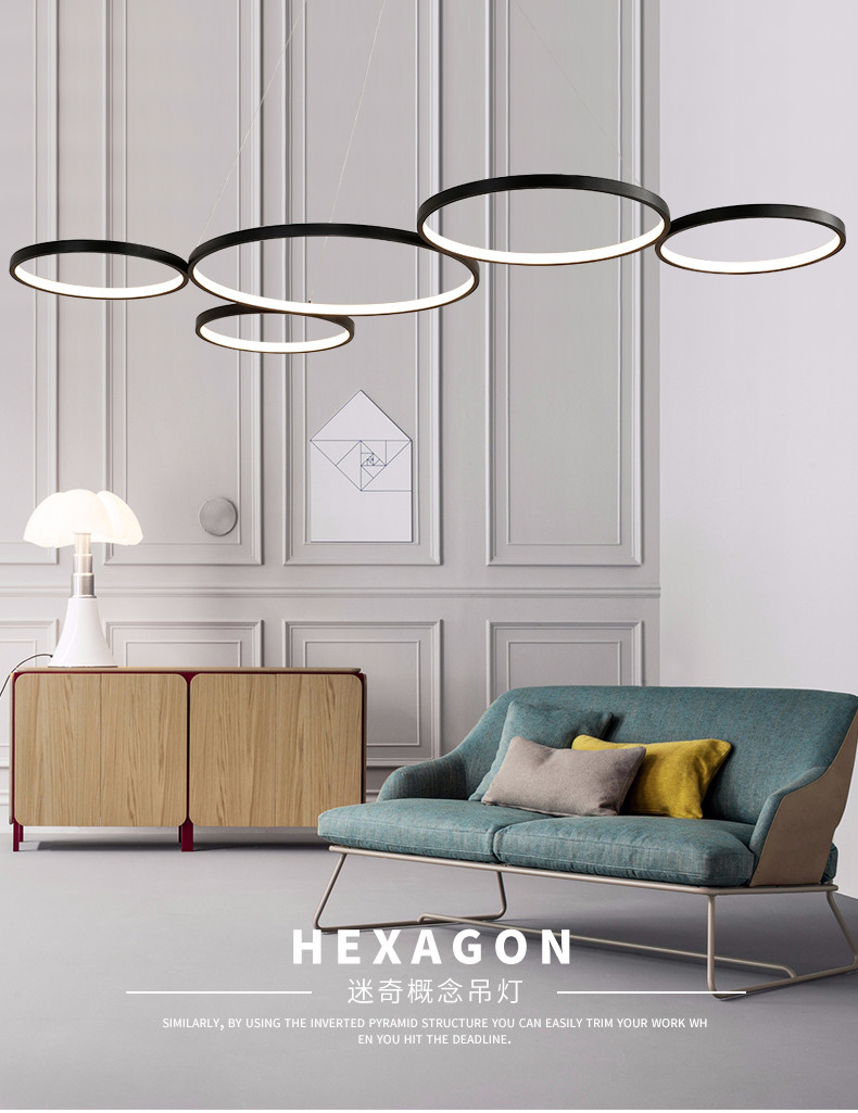 Aluminum lamp body simple, warm, two color, fantastic concept Chandelier