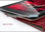 Crocodile Skin iPad 2 Leather Hard Case - Red