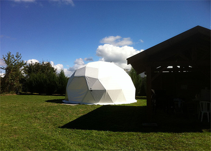 Outdoor Geodesic Dome Tent Wind Resistant Sphere Tents With White Fabric