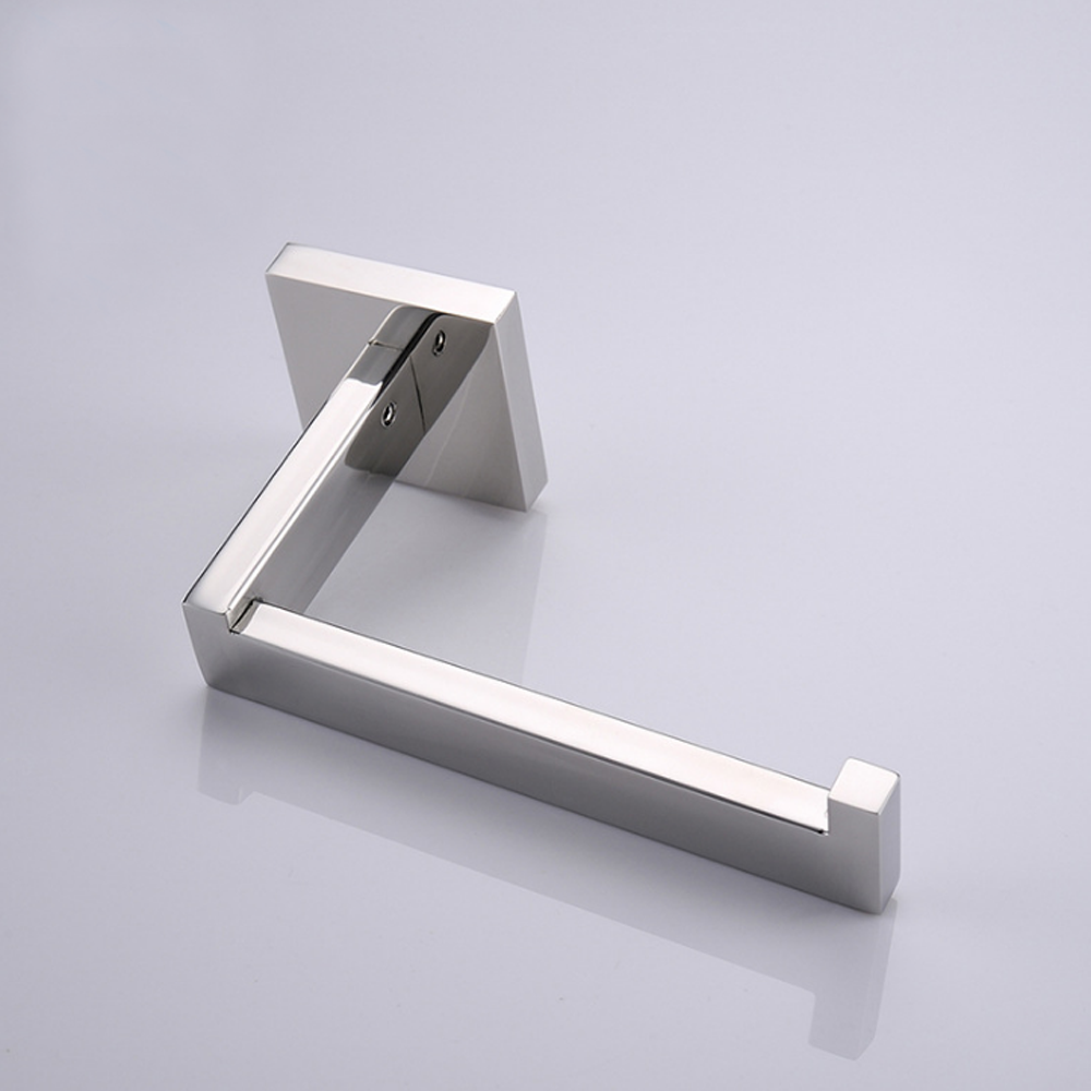 Luxury Bathroom Hardware Accessories Chrome Finished Adhesive Toilet Roll Holder