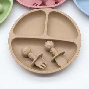 Wholesale Children Non Slip Safety Rubber Silicone Divided Plate With Suction from china suppliers