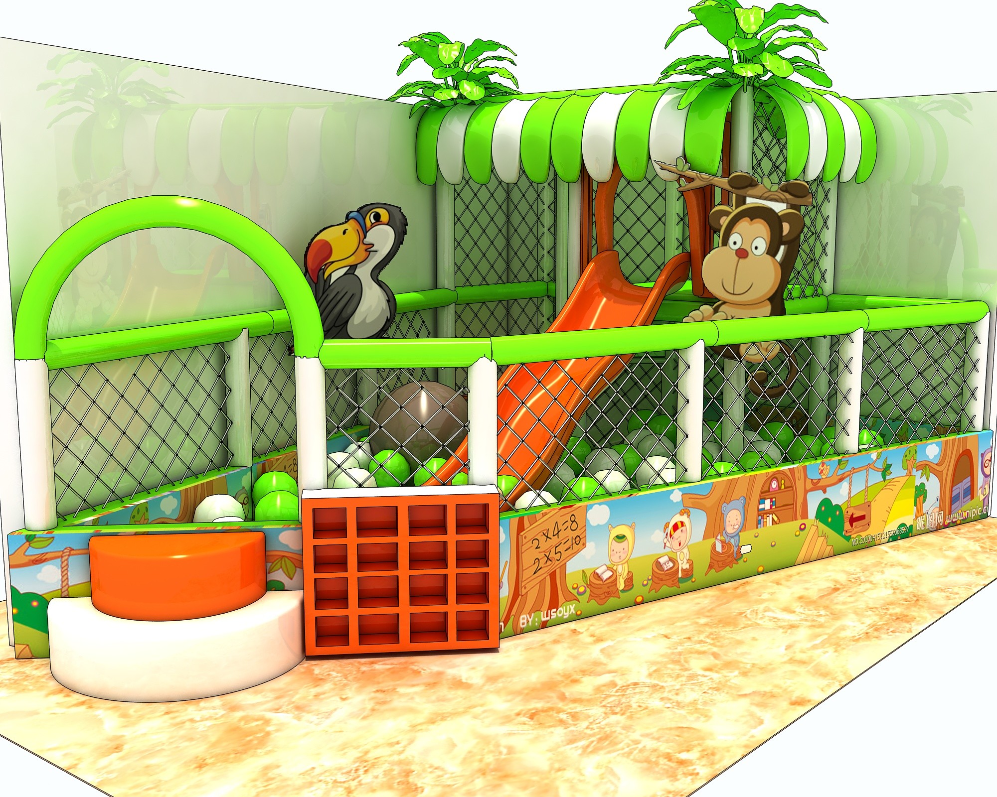 Candy House childrens soft play area , Anti crack indoor foam play structures
