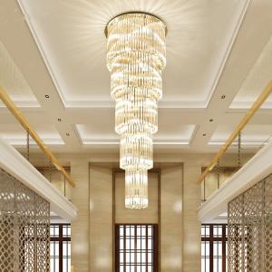 Wholesale Spiral Long Staircase K9 Crystal Ceiling Light from china suppliers