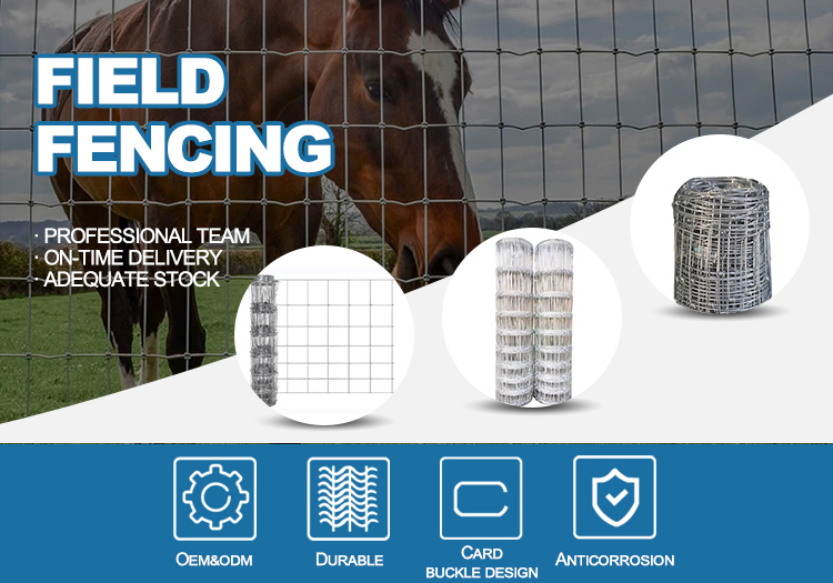 Top Quality And Good Price 1.8M Hot Dipped Galvanized Grassland Farm Field Fence Goat Cattle Sheep Farm Fence