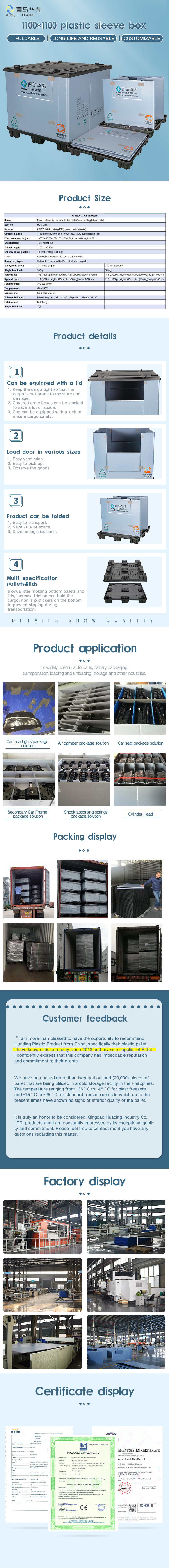 Car parts packaging gaylord pallet box packs manufacturer autopack self cleaning box