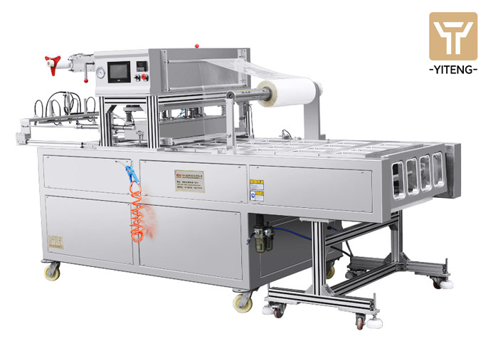 Automatic Continuous MAP Lunch Tray Sealing Machine For Supermarket