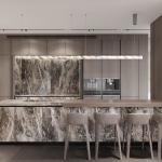 Luxury Customized Kitchen Cabinet Kitchen Furnitures Design Wood Veneer Kitchen